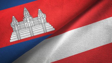 Kamboçya ve Avusturya iki bayraktekstil kumaş, kumaş doku 