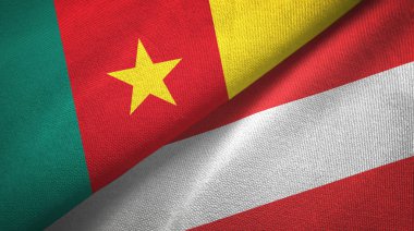 Kamerun ve Avusturya iki bayraktekstil kumaş, kumaş doku 
