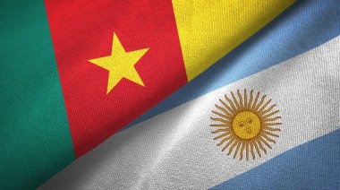 Kamerun ve Arjantin iki bayraklar tekstil kumaş, kumaş doku 