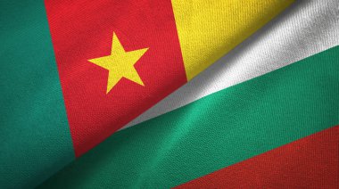 Kamerun ve Bulgaristan iki bayraktekstil kumaş, kumaş doku 