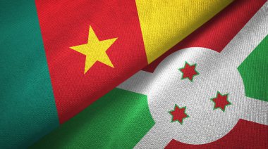Kamerun ve Burundi iki bayraklar tekstil kumaş, kumaş doku 
