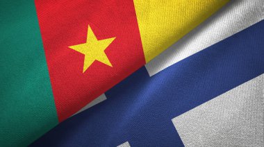 Kamerun ve Finlandiya iki bayraklar tekstil kumaş, kumaş doku