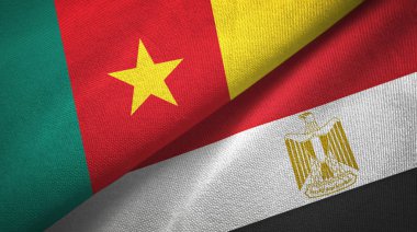 Kamerun ve Mısır iki bayrak tekstil bezi