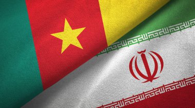 Kamerun ve İran iki bayraktekstil kumaş, kumaş doku