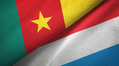 Kamerun ve Lüksemburg iki bayraklar tekstil kumaş, kumaş doku