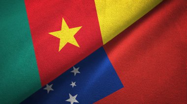 Kamerun ve Samoa iki bayraklar tekstil kumaş, kumaş doku