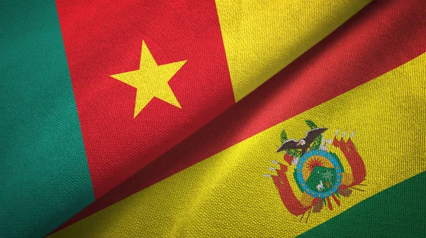 Kamerun ve Bolivya iki bayraklar tekstil kumaş, kumaş doku 