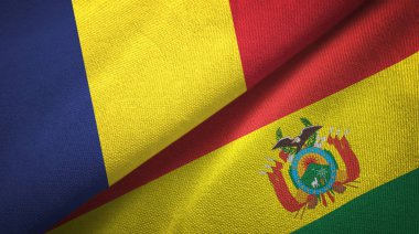 Çad ve Bolivya iki bayraklar tekstil kumaş, kumaş doku 