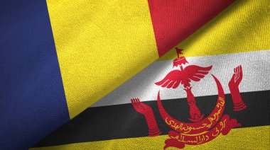 Çad ve Brunei iki bayrak tekstil bez