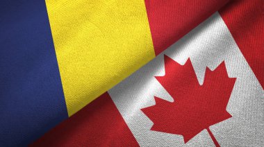 Çad ve Kanada iki bayraklar tekstil kumaş, kumaş doku 