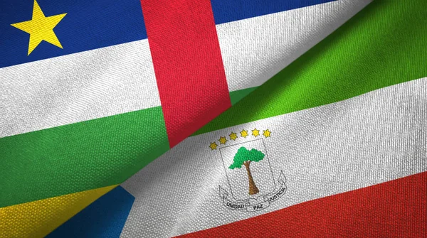 Centraal-Afrikaanse Republiek en Equatoriaal-Guinea twee vlaggen textiel doek — Stockfoto