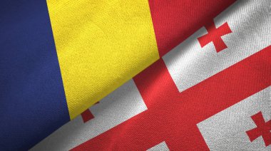 Çad ve Gürcistan iki bayraklar tekstil kumaş, kumaş doku