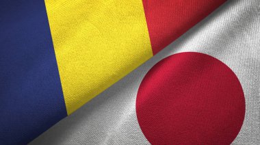 Çad ve Japonya iki bayraklar tekstil kumaş, kumaş doku