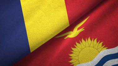 Çad ve Kiribati iki bayraktekstil kumaş, kumaş doku