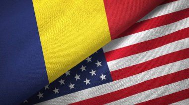 Çad ve Amerika Birleşik Devletleri iki bayraklar tekstil kumaş, kumaş doku