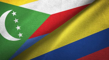 Komorlar ve Kolombiya iki bayraklar tekstil kumaş, kumaş doku
