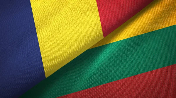 Chad and Lithuania two flags textile cloth, fabric texture — Stock Photo, Image