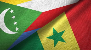Komorlar ve Senegal iki bayraktekstil kumaş, kumaş doku