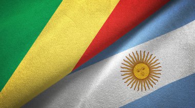 Kongo ve Arjantin iki bayraklar tekstil kumaş, kumaş doku 