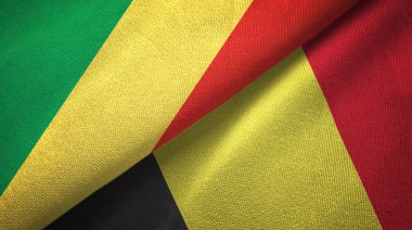 Kongo ve Belçika iki bayraktekstil kumaş, kumaş doku 
