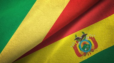 Kongo ve Bolivya iki bayraktekstil kumaş, kumaş doku 