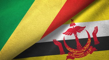 Kongo ve Brunei iki bayrak tekstil bez