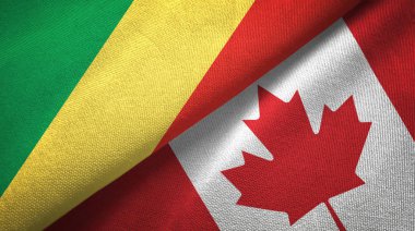 Kongo ve Kanada iki bayraklar tekstil kumaş, kumaş doku 