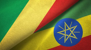 Kongo ve Etiyopya iki bayraktekstil kumaş, kumaş doku