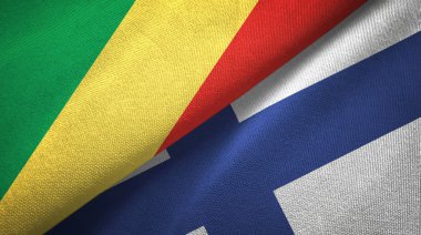 Kongo ve Finlandiya iki bayraklar tekstil kumaş, kumaş doku