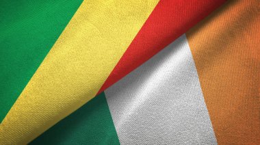 Kongo ve İrlanda iki bayraklar tekstil kumaş, kumaş doku