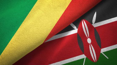 Kongo ve Kenya iki bayrak tekstil kumaş, kumaş doku