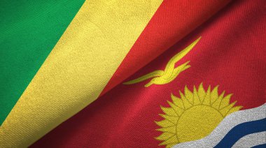 Kongo ve Kiribati iki bayraktekstil kumaş, kumaş doku