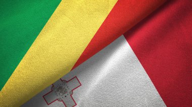 Kongo ve Malta iki bayraktekstil kumaş, kumaş doku