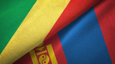 Kongo ve Moğolistan iki bayraktekstil kumaş, kumaş doku