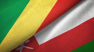Kongo ve Umman iki bayrak tekstil kumaş, kumaş doku