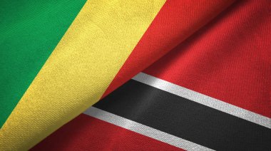 Kongo ve Trinidad ve Tobago iki bayraklar tekstil kumaş, kumaş doku