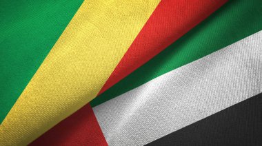 Kongo ve Birleşik Arap Emirlikleri iki bayrak tekstil kumaş, kumaş doku