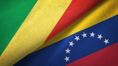 Kongo ve Venezuela iki bayrak tekstil kumaş, kumaş doku