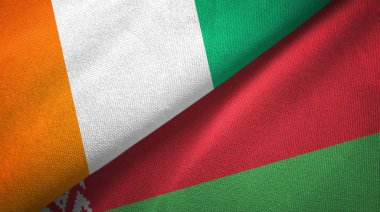 Cote divoire ve Belarus iki bayraklar tekstil kumaş, kumaş doku 