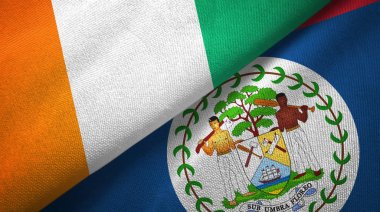 Cote divoire ve Belize iki bayraklar tekstil kumaş, kumaş doku 