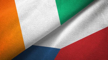 Cote divoire ve Çek Cumhuriyeti iki bayraklar tekstil kumaş, kumaş doku