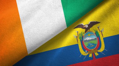 Cote divoire ve Ekvador iki bayraklar tekstil kumaş, kumaş doku