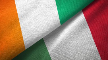 Cote divoire ve İtalya iki bayraklar tekstil kumaş, kumaş doku