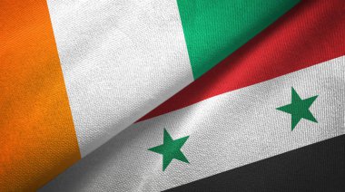 Cote divoire ve Suriye iki bayraklar tekstil kumaş, kumaş doku