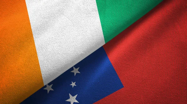 Cote divoire ve Samoa iki bayraklar tekstil kumaş, kumaş doku