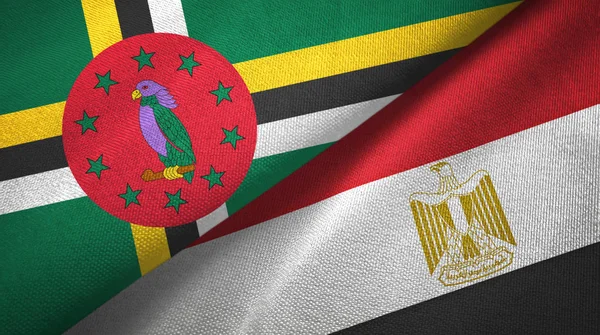 Dominica and Egypt two flags textile cloth