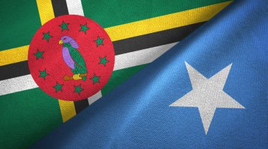 Dominika ve Somali iki bayrak tekstil kumaş, kumaş doku
