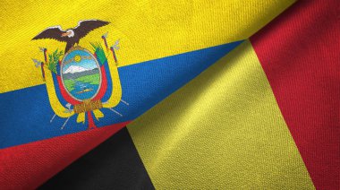 Ekvador ve Belçika iki bayraklar tekstil kumaş, kumaş doku 