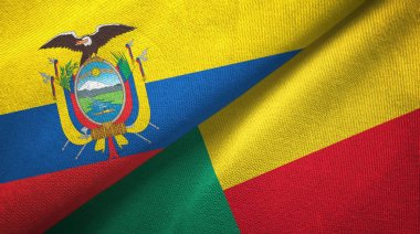 Ekvador ve Benin iki bayraklar tekstil kumaş, kumaş doku 