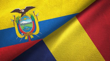 Ekvador ve Çad iki bayraklar tekstil kumaş, kumaş doku 